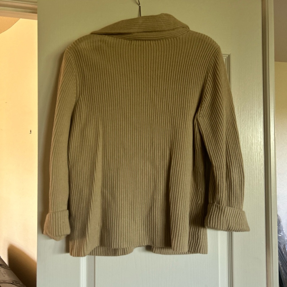 Ralph Lauren heavyweight knit classic tan Grandpa cardigan Large - Picture 8 of 8